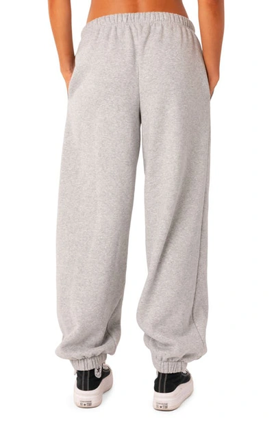 Edikted Clark Oversize Cotton Blend Sweatpants In Grey-melange