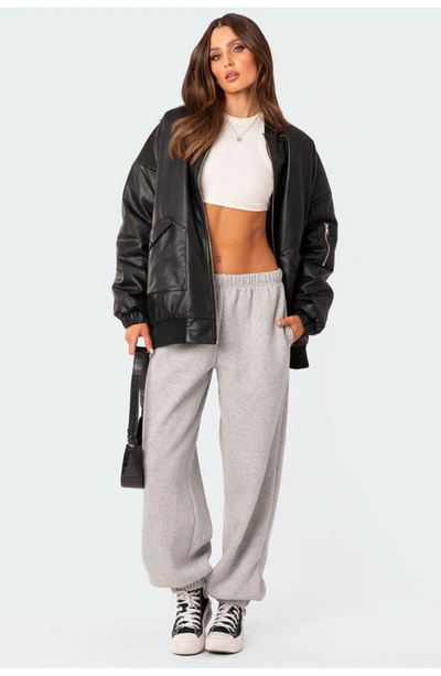 Edikted Clark Oversize Cotton Blend Sweatpants In Grey-melange
