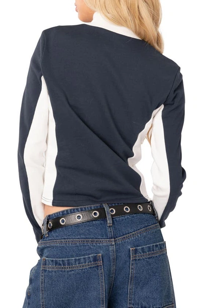 Edikted Boss Babe Colorblock Jacket In Navy