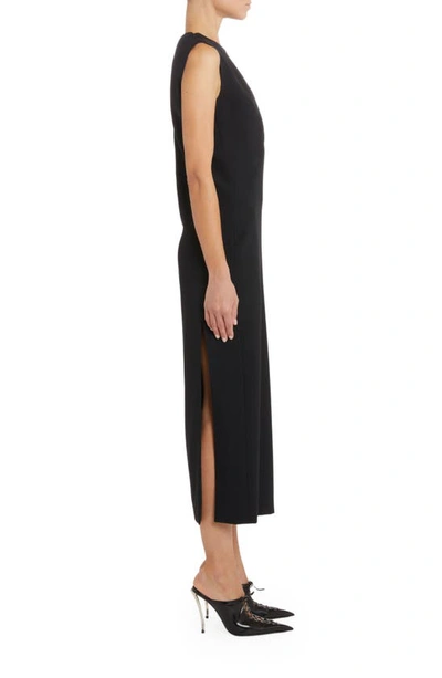 Shop Versace Sleeveless Slash Cutout Sheath Dress In Black