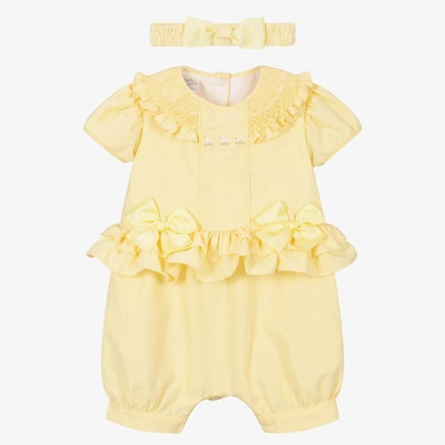 Shop Pretty Originals Baby Girls Yellow Ruffle Shortie