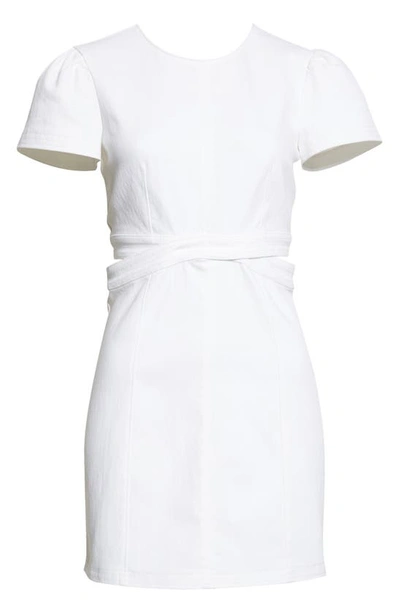 Shop Cinq À Sept Maddy Back Cutout Cotton Blend Dress In White