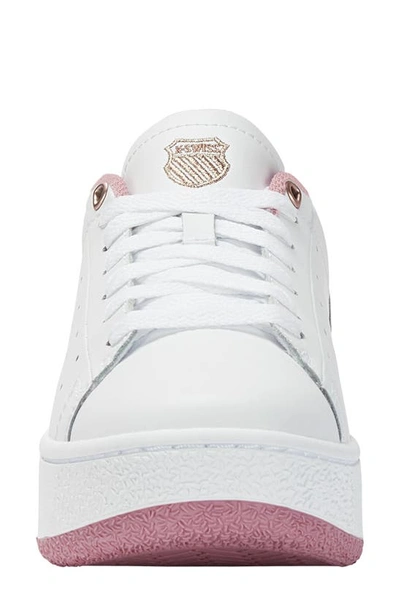 Shop K-swiss Classic Pf Platform Sneaker In White/ Foxglove