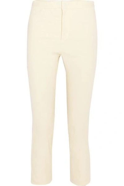 Isabel Marant Woman Lindy Cropped Stretch Linen-blend Skinny Trousers Ecru