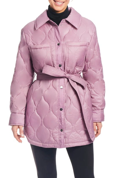 Shop Sanctuary Quilted Tie Waist Jacket In Dusty Rose