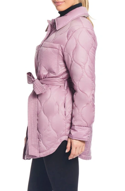 Shop Sanctuary Quilted Tie Waist Jacket In Dusty Rose