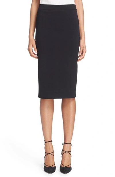 Oscar De La Renta Knit Pencil Skirt In Black