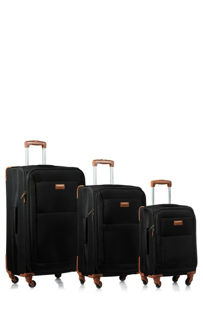 Shop Champs Classic 3-piece Luggage Set In Black