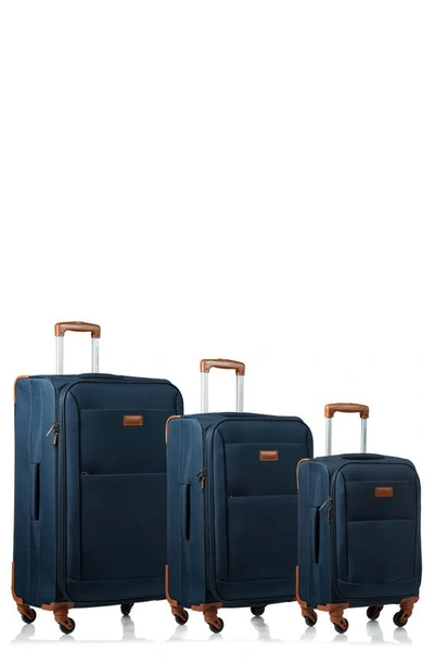 Shop Champs Classic 3-piece Luggage Set In Navy