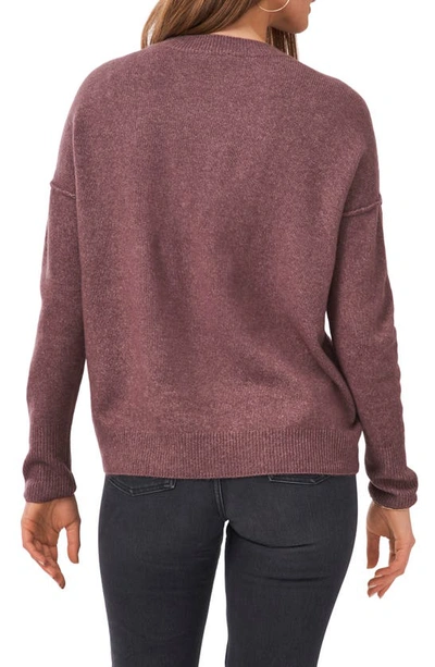 Shop Vince Camuto Exposed Seam Crewneck Sweater In Purple