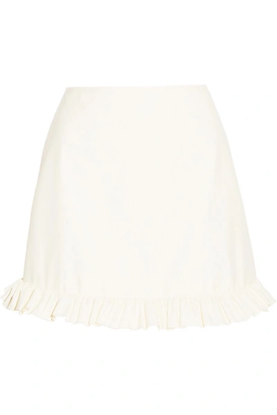 Topshop Unique Ruffled Coated-canvas Mini Skirt