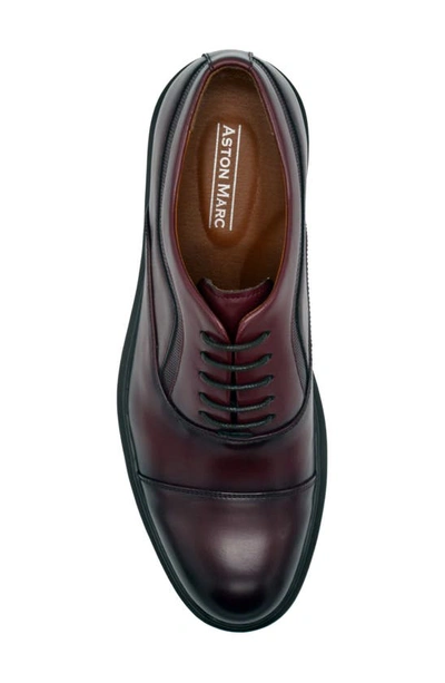 Shop Aston Marc Tuscan Cap Toe Oxford In Maroon