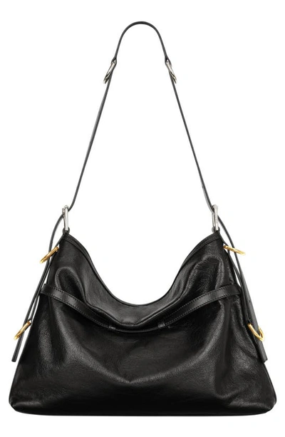 Shop Givenchy Medium Voyou Leather Hobo In Black