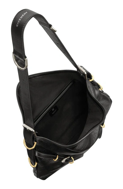 Shop Givenchy Medium Voyou Leather Hobo In Black