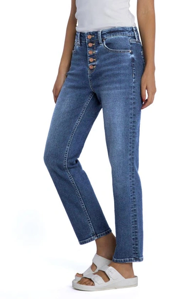 Hint Of Blu Effortless Exposed Button Fly Boyfriend Jeans In Light Zuma