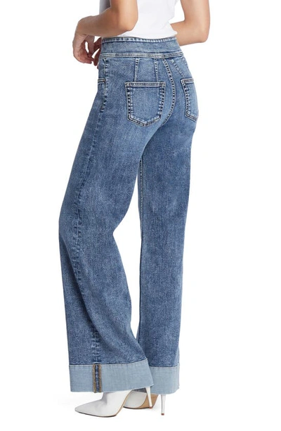 Hint Of Blu Mighty High Waist Wide Leg Jeans In East Village