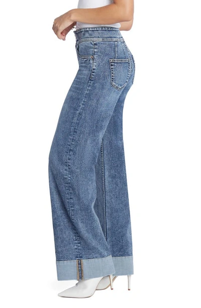 Hint Of Blu Mighty High Waist Wide Leg Jeans In East Village