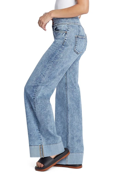 Hint Of Blu Mighty High Waist Wide Leg Jeans In West Village