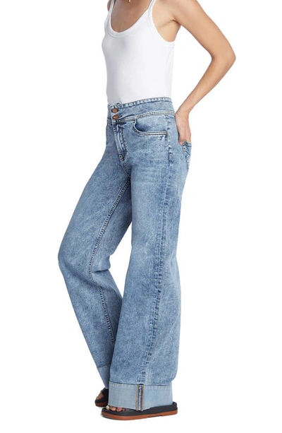 Hint Of Blu Mighty High Waist Wide Leg Jeans In West Village