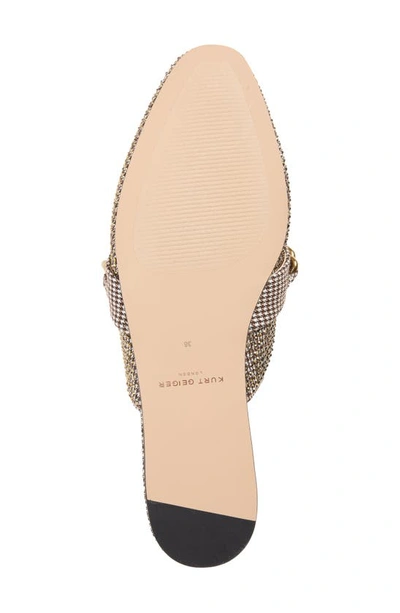 Kurt Geiger Eagle Head Flat Mules In Dark Beige Fabric