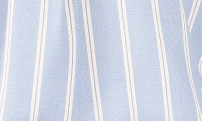 Shop Vince Camuto Stripe Ruffle Sleeve Blouse In Dusty Blue