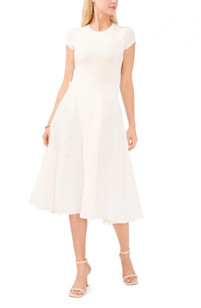 Shop Vince Camuto Smocked Waist A-line Skirt In New Ivory