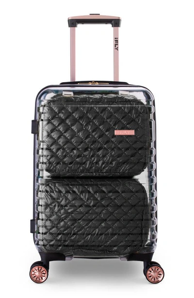 Shop Ifly Clear 20" Animal Print Expandable Wheeled Carry-on Bag In Multi