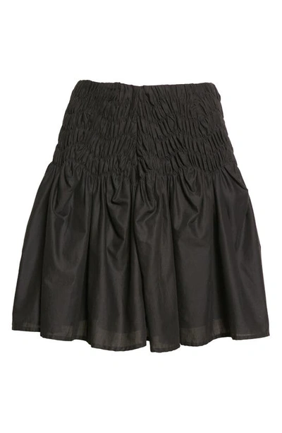 Shop Merlette Elysian Wave Smocked Skirt In Black
