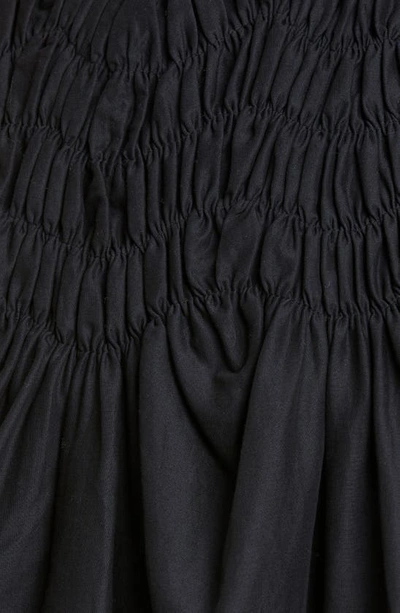 Shop Merlette Elysian Wave Smocked Skirt In Black