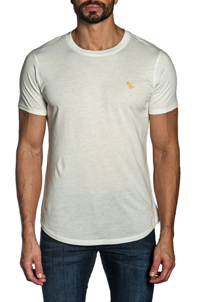 Shop Jared Lang Short Sleeve Cotton T-shirt In White
