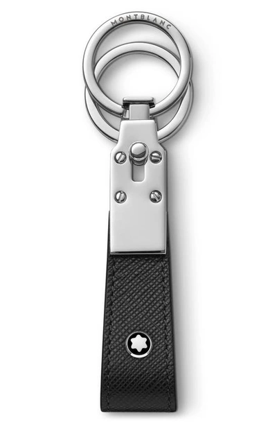 Shop Montblanc Sartorial Leather Key Fob Loop In Black
