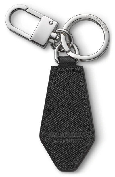 Shop Montblanc Sartorial Leather Key Fob In Black