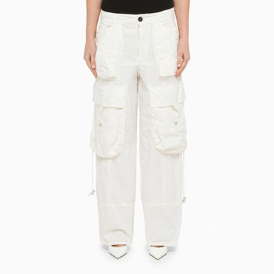 Shop Dsquared2 White Baggy Cargo Trousers