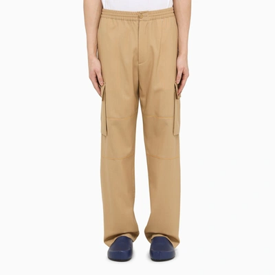 Shop Marni | Beige Wool Cargo Trousers