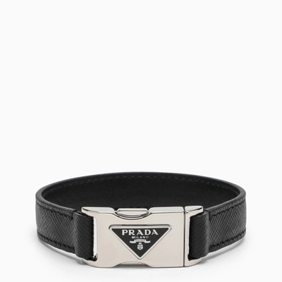 Shop Prada | Black Saffiano Leather Bracelet