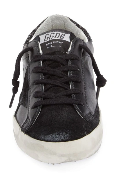 Golden Goose Super Star Black Low Trainer With Rhinestones In Black