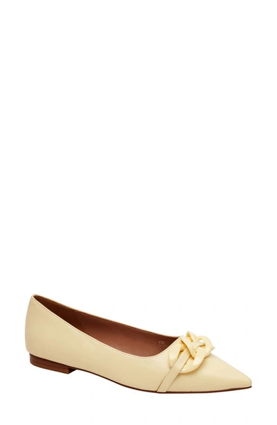Shop Linea Paolo Nora Pointed Toe Flat In Light Yellow