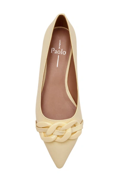 Shop Linea Paolo Nora Pointed Toe Flat In Light Yellow