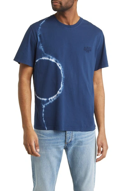 Shop Apc Raymond Tie Dye Organic Cotton T-shirt In Indigo