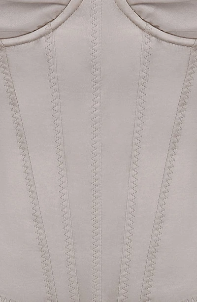 House Of Cb Chantal Satin Corset Crop Top In Sand