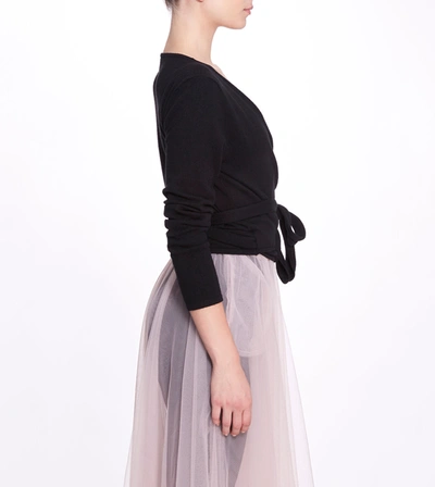 Shop Marchesa Anne Wrap Sweater In Black