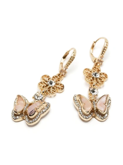 Shop Marchesa Blush Butterfly Drop Earring In Gold