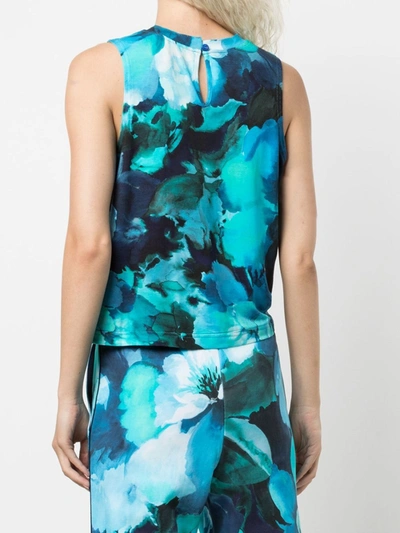 Marchesa Casey Top Printed In Navy Multi