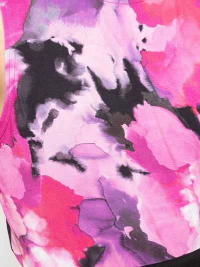 Marchesa Casey Top Printed In Raspberry Multi