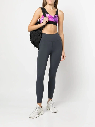 Marchesa Coco Floral-print Sports Bra In Raspberry Multi