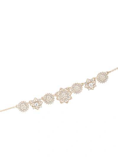 Shop Marchesa Filigree Crystal Encrusted Frontal Necklace In Gold