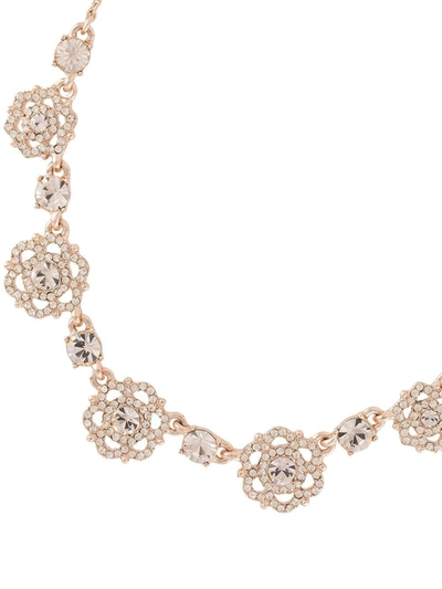 Shop Marchesa Filigree Floral Charm Link Necklace In Rose Gold