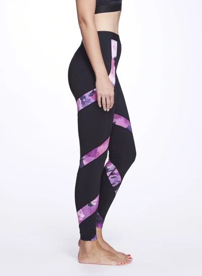 Marchesa High-waisted Abstract-print Leggings In Raspberry Multi