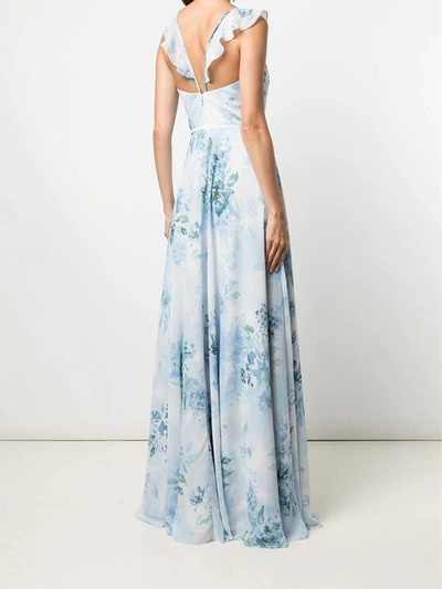 Marchesa Pavia Printed In Dusty Blue