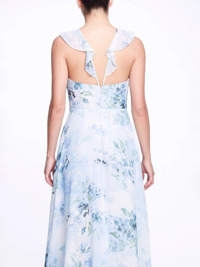 Marchesa Pavia Printed In Dusty Blue